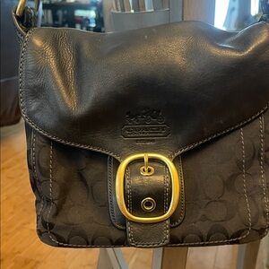 Coach Black and Gold Buckle Bag